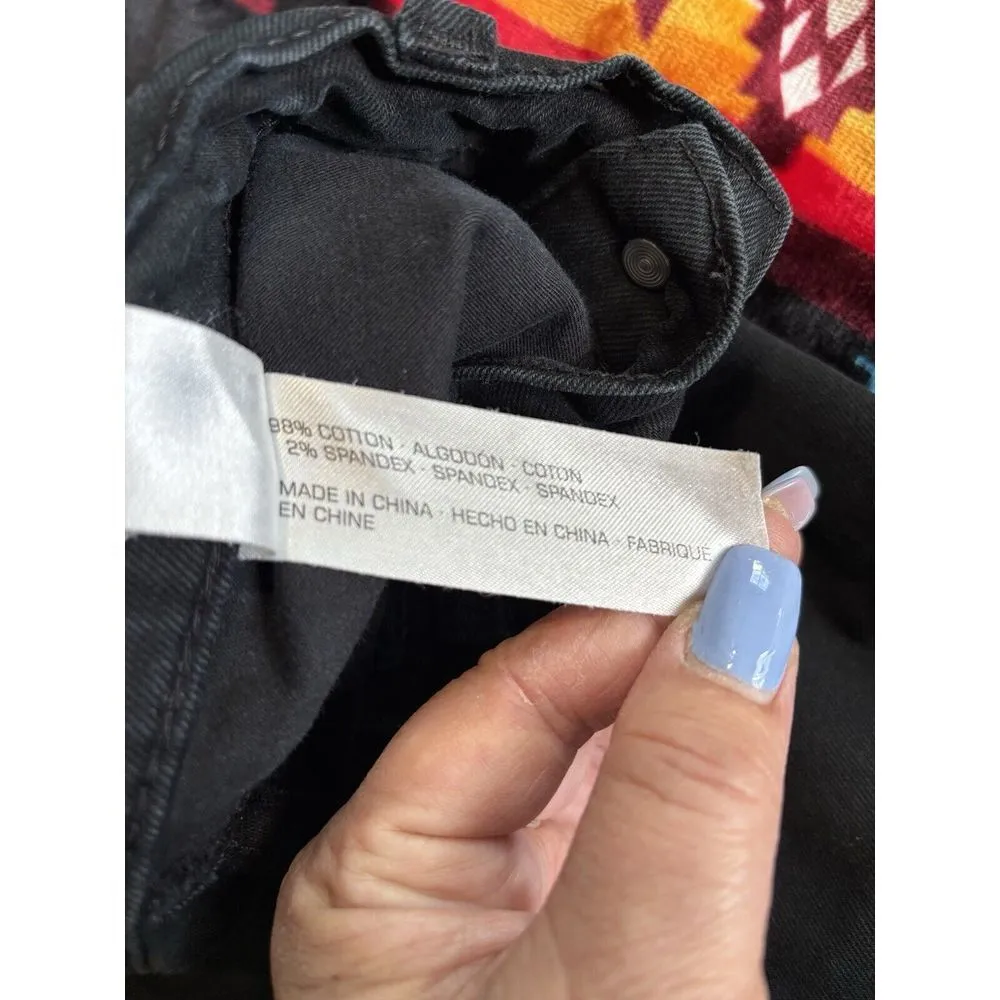 Supplies Skinny Leg Distressed Black Ankle Denim Jeans Mid Rise Size See Measure - Image 6