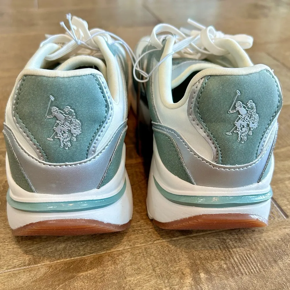 U.S. Polo Assn. Women’s Xena Athletic Sneakers Sage Green Silver Size 10 NWT - Image 3