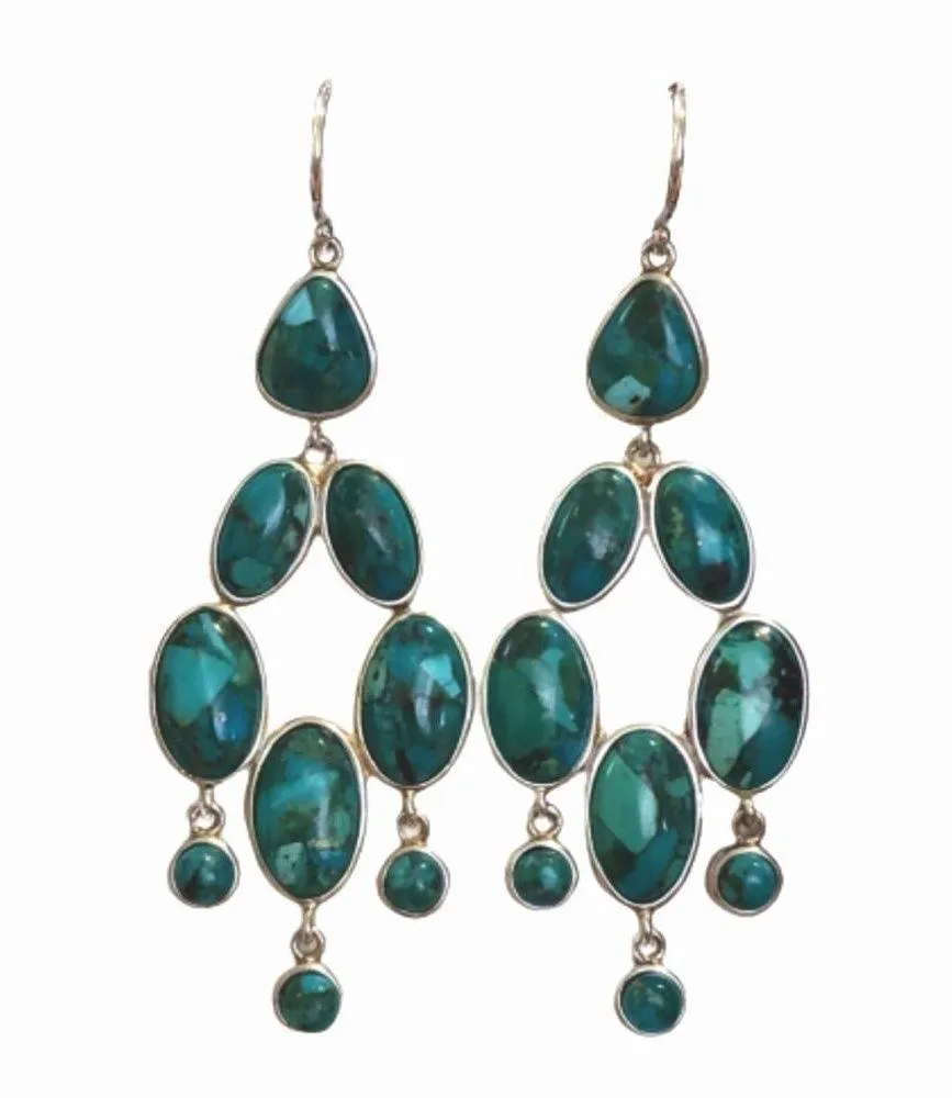 SILPADA Turquoise Sterling Silver Chandelier Vieques Drop Dangle Earrings W3289 - Image 7