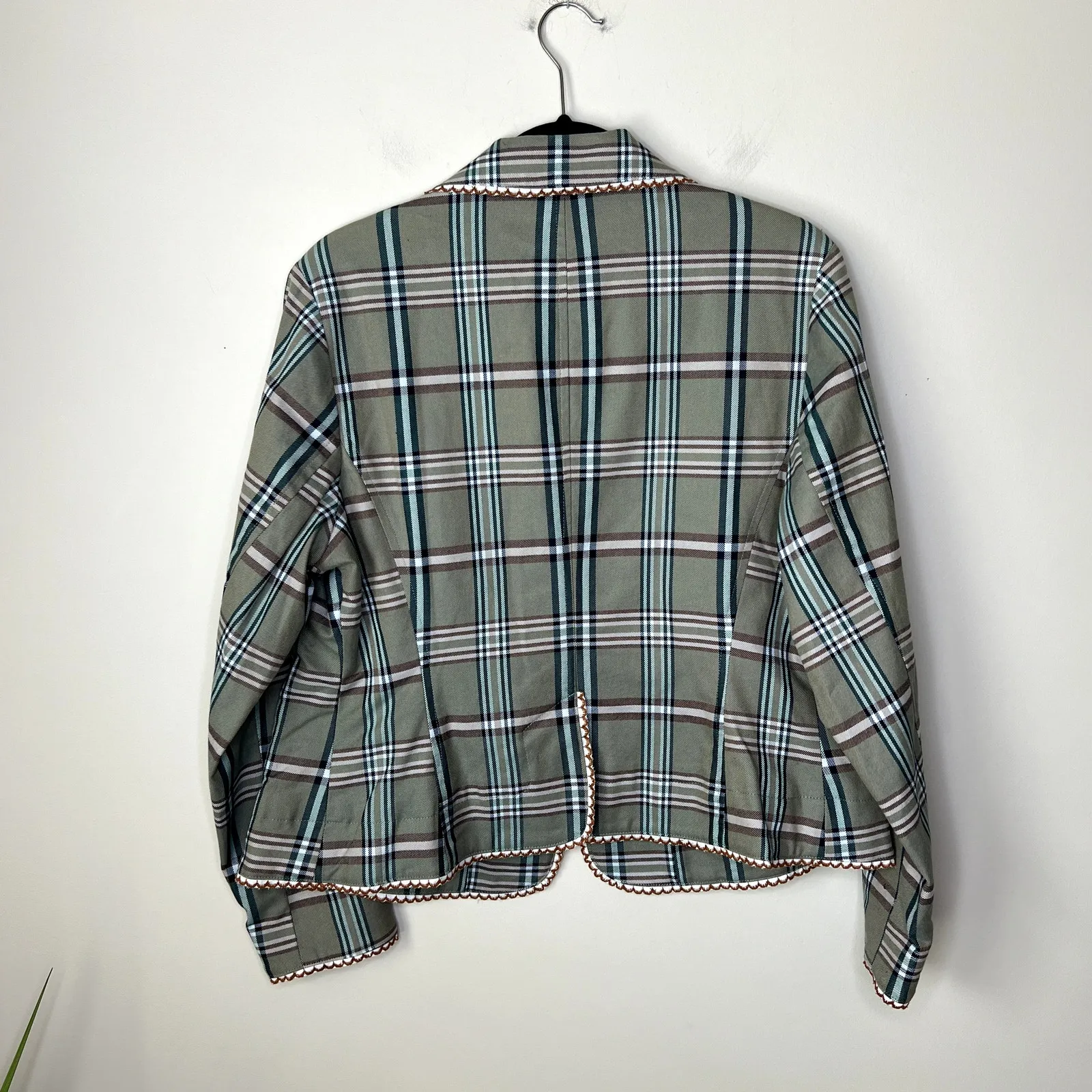 Bernardo Size 14W Women's‎ Green Plaid Y2K 90s Twee Indie Schoolgirl Blazer - Image 9