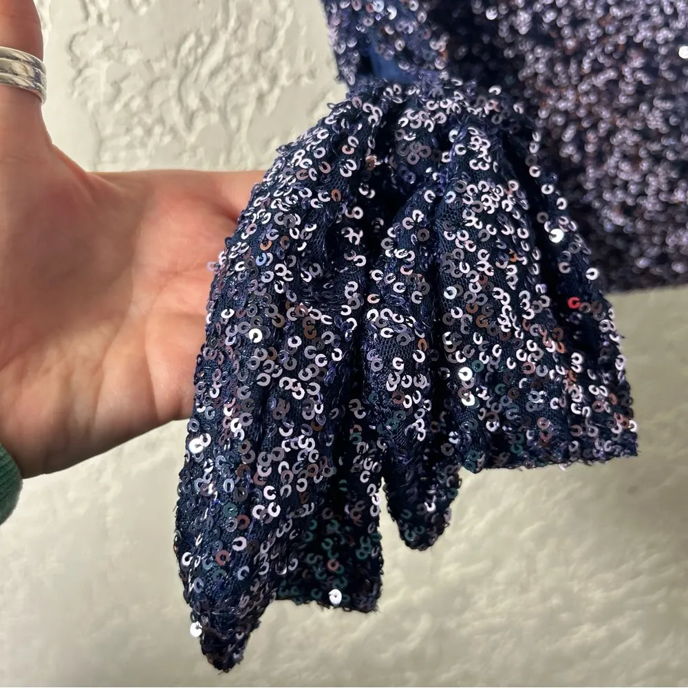 Windsor | Love To Shine Sequin Crop Top Navy Size S - Image 9