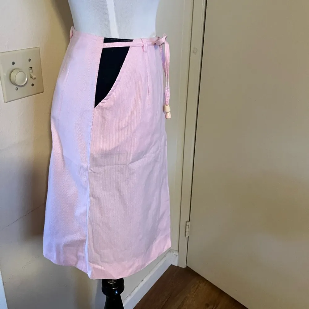 Vintage Japanese Pine Pink White Striping Design Skirt! early 80s Blue - Image 2