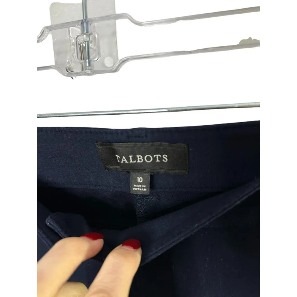 Talbots Black Flat Front Ankle Length Pants Women's Size 10 - Image 2