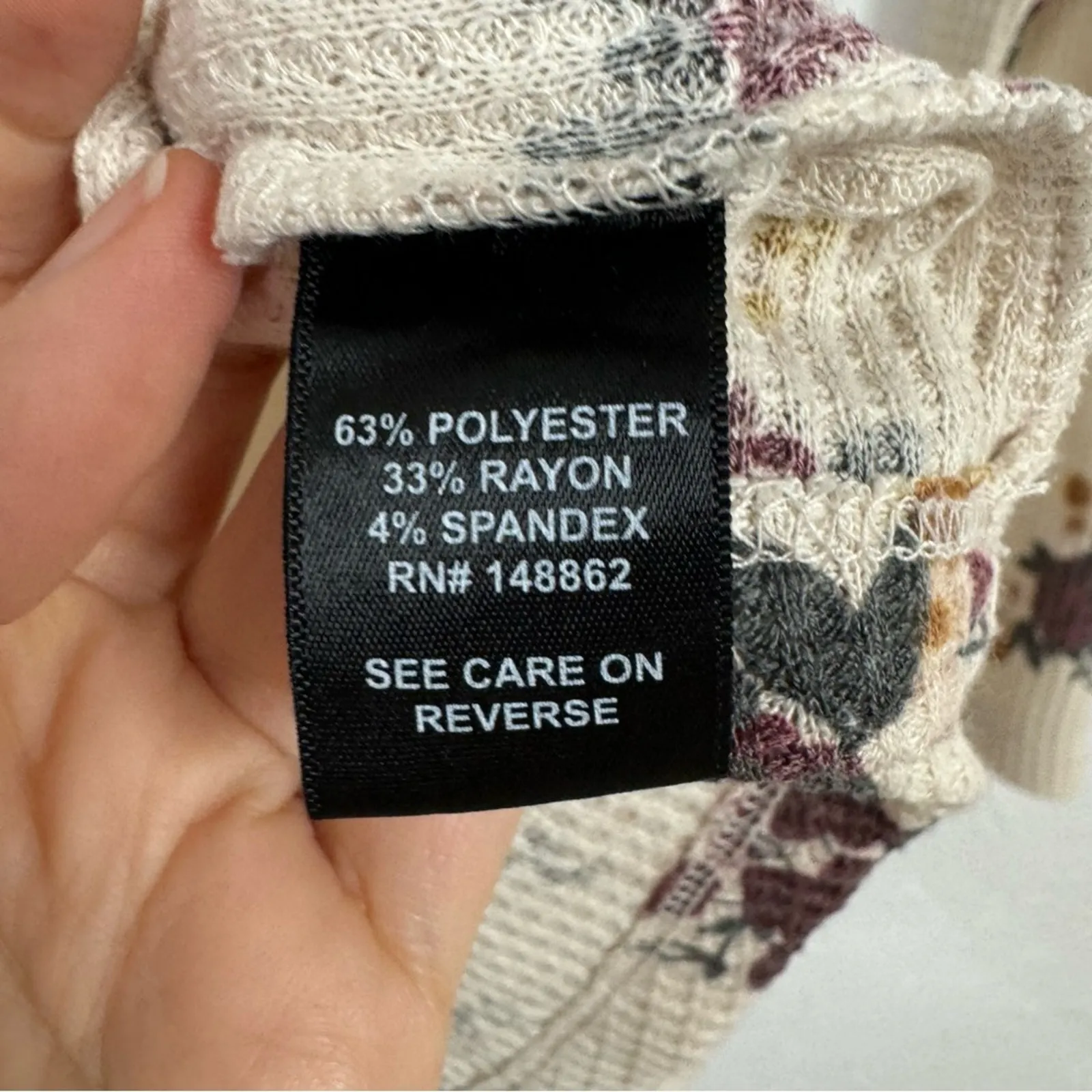 Torrid Cream Floral Thermal Sweater Womens 3X Waffle Knit Fall Boho Snap Up Top - Image 7