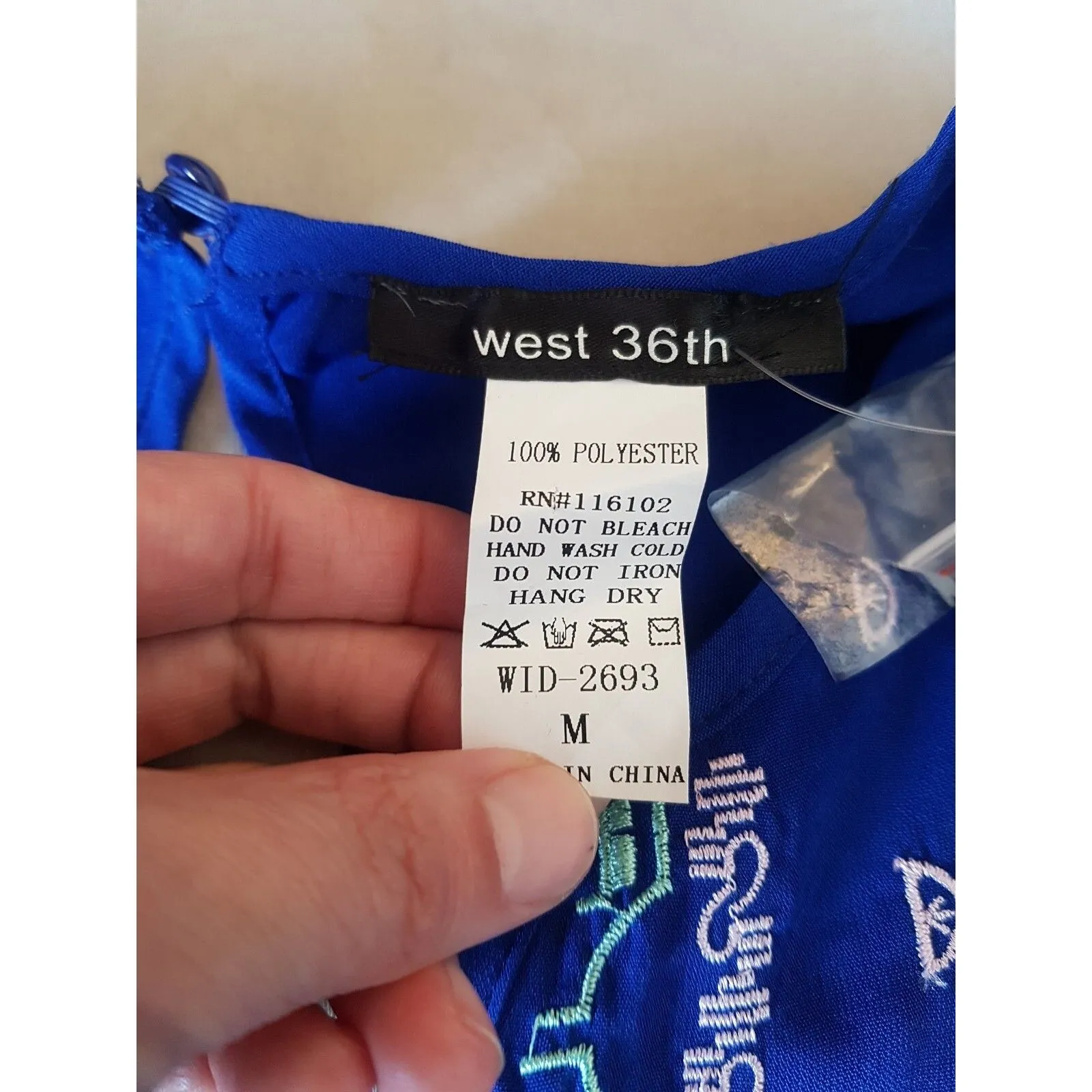 West 36th Womens Dress Sz Medium Boho Bohemian Tribal Vibrant Colorful Festival Blue - Image 12