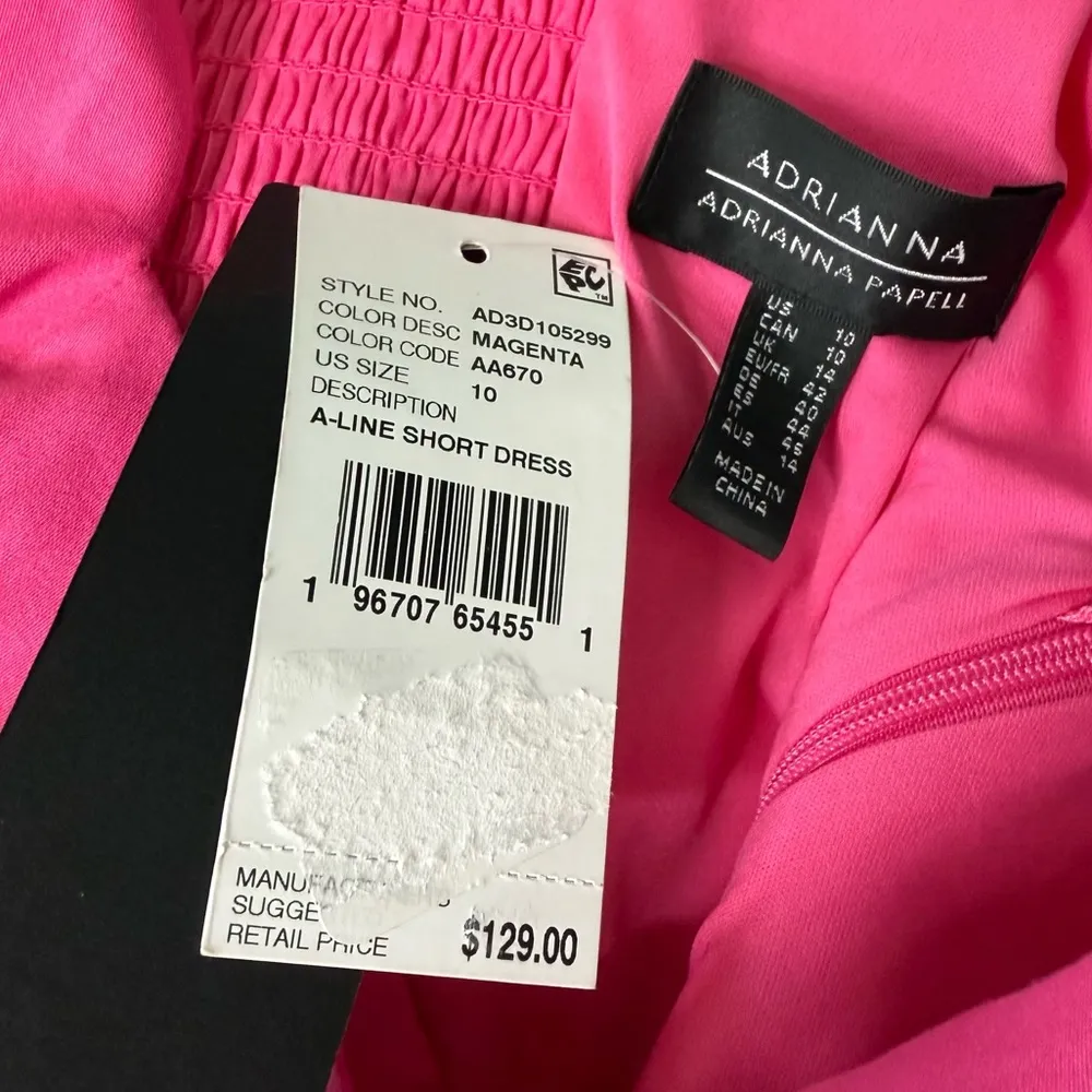 Adrianna by Adrianna Papell Women's Bow-Trim Sheath Dress Magenta Sz 10 NWT - Image 7