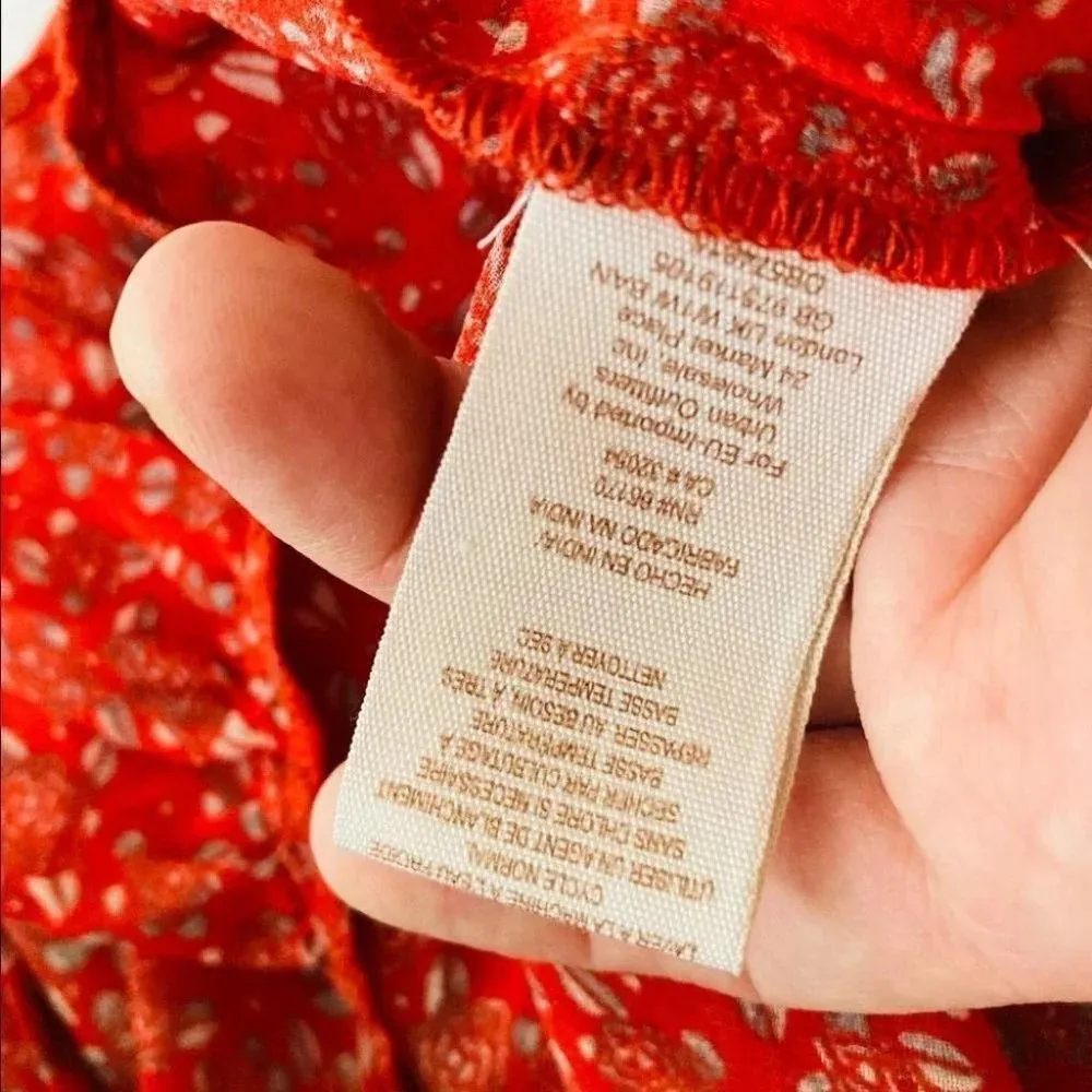 Free People Floral Tie Neck Mini Dress - Image 6