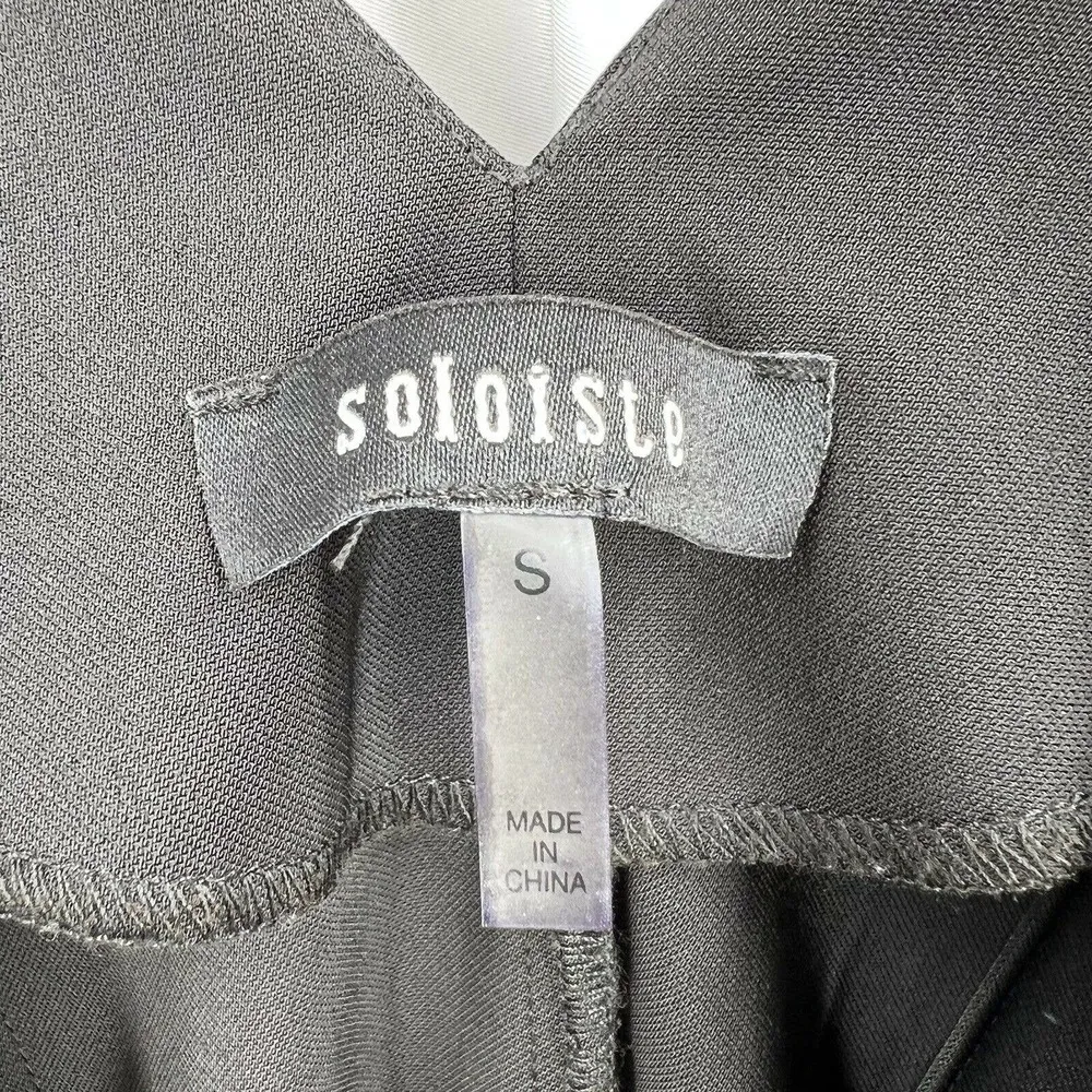 Soloiste Black V Neck Jumpsuit Wide Leg Size Small - Image 5