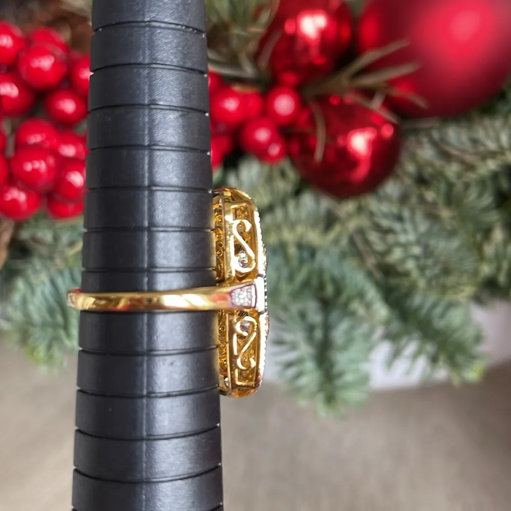 White Sapphire Art Deco style ring Silver - Image 5