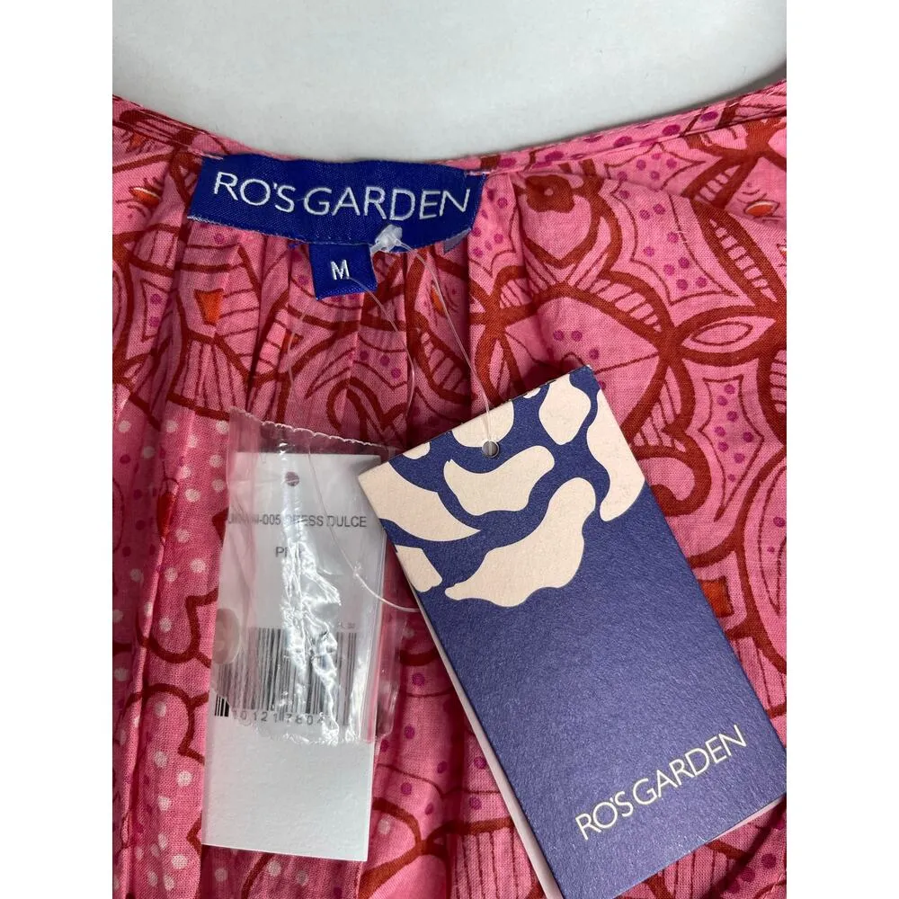 NWT Ro’s Garden Hunan Floral Mini Dress Size M Pink Flutter Sleeve V Neck Size M - Image 6
