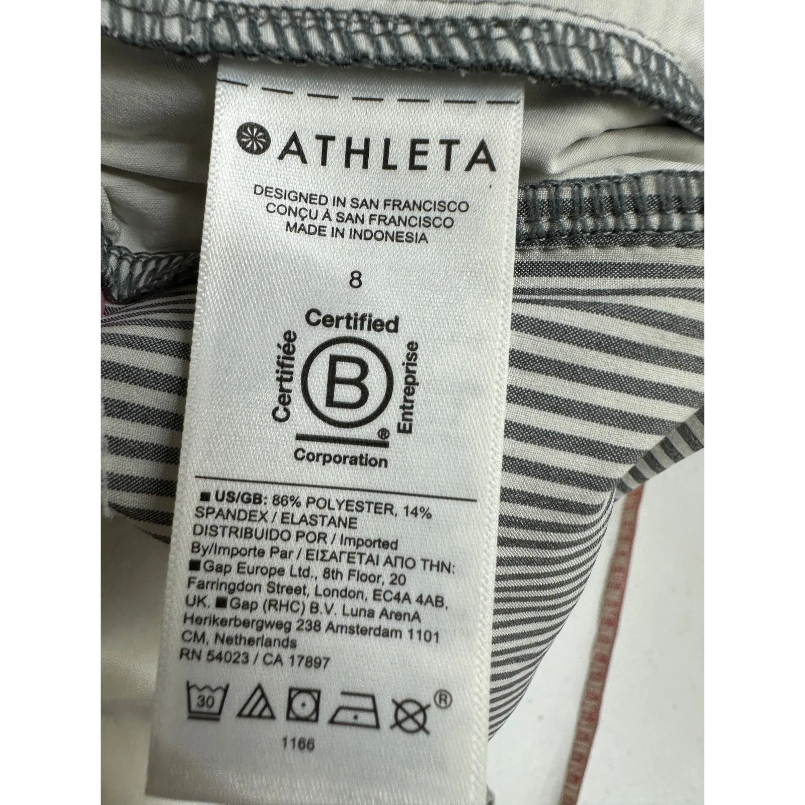 Athleta Womens Brooklyn Mid Rise Ankle Pant Size 8 Gray Striped Pull On Stretch - Image 7