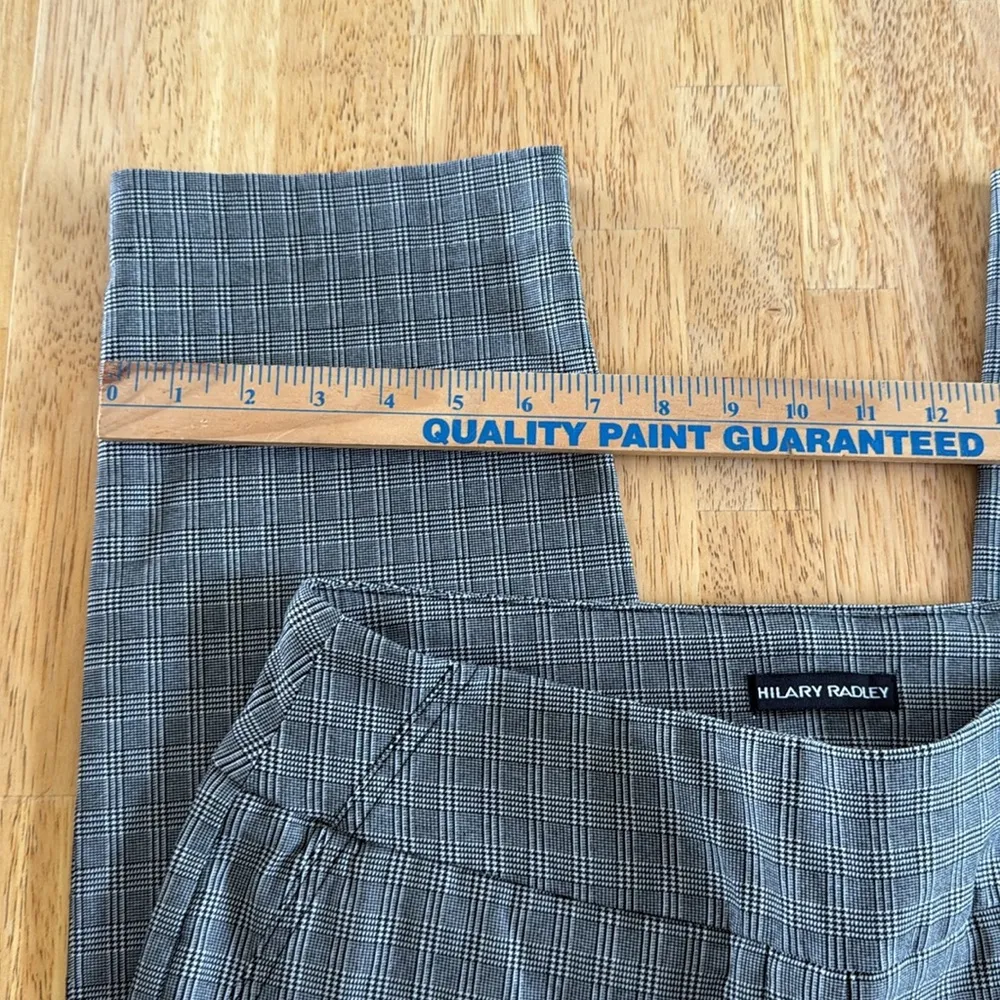 Hilary Radley Monochrome Black Plaid Pull-on Trousers medium petite 28” inseam - Image 8