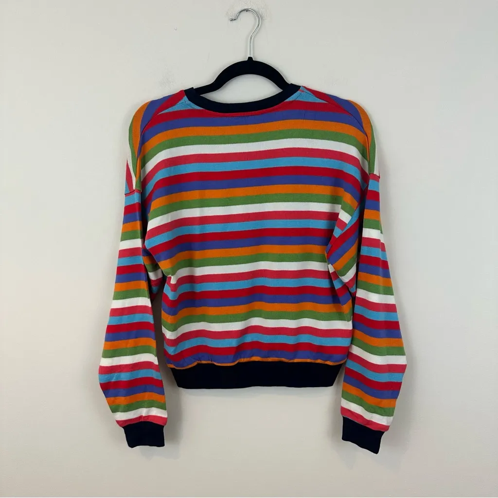 Berksha Colorful Rainbow Stripe Crewneck Sweater Size XS - Image 4