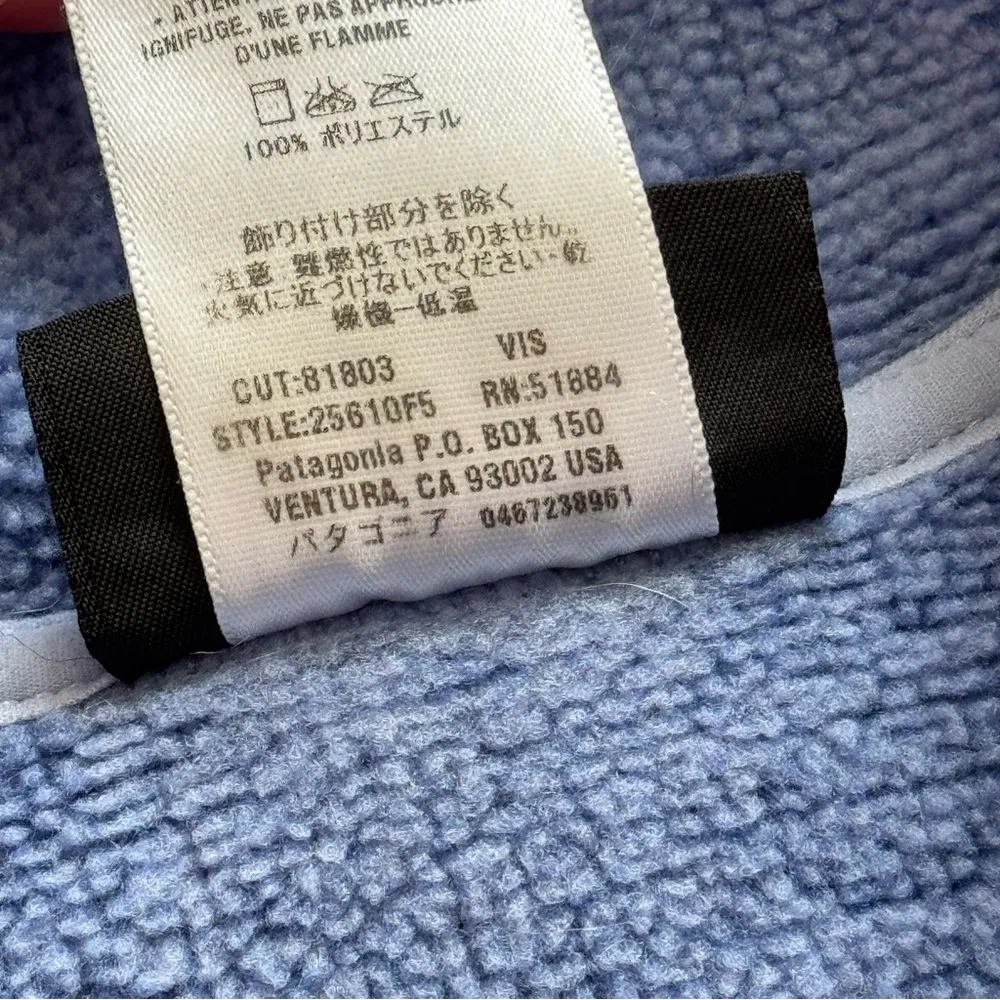 Patagonia Synchilla Blue 1/4 Zip Fleece Lined Pullover Sweater Women’s Medium - Image 5