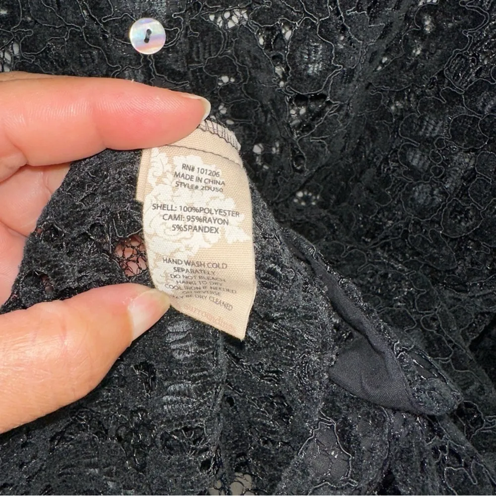 Soft Surroundings Top Large Black Lace Velvet Burnout Womens Whimsigoth Grunge - Image 4