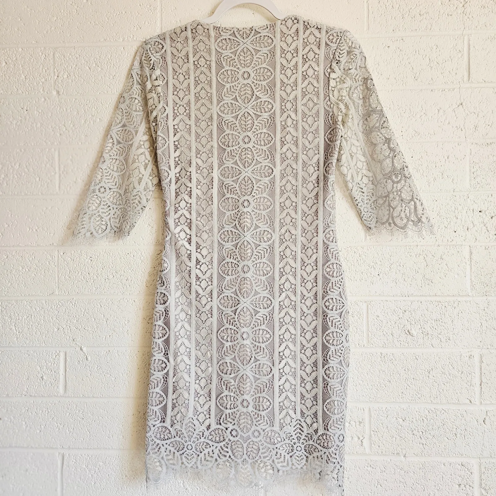For Love & Lemons Lyla Cocktail Lace Dress‎ in Silver Size Medium - Image 8