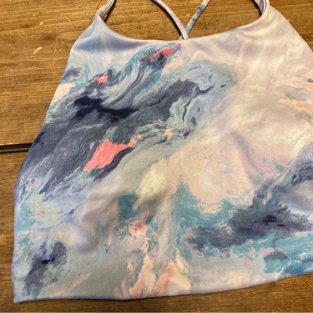 Victoria’s Secret High Neck Lounge Bralette Racerback Large Pink Blue Tie Dye - Image 2