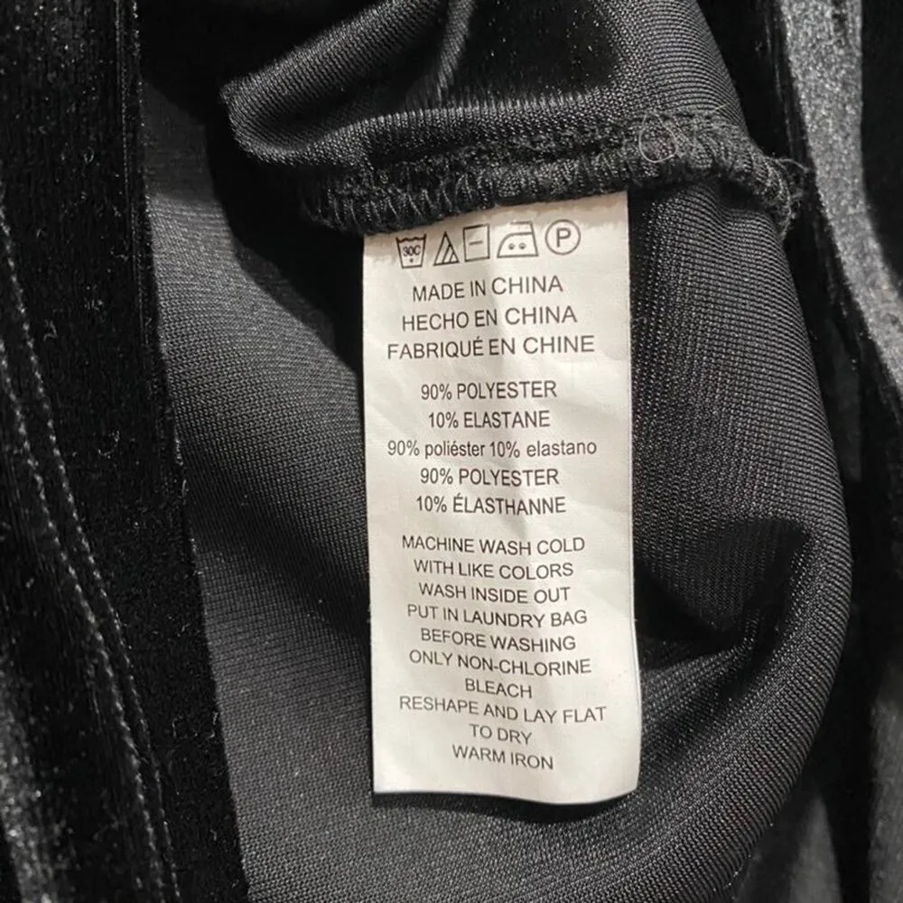 MICHAEL MICHAEL KORS Black Metallic Velour Crew Neck Mini Dress Size XS - Image 7