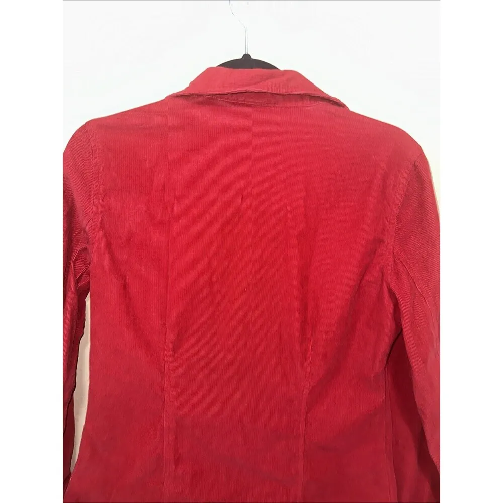 St John's‎ Bay Red Corduroy Button Down Shirt Small Chico Long Sleeve - Image 4
