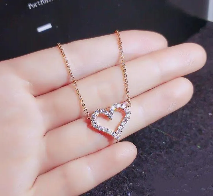 14K Rose Gold Plated Love Heart Pendant Necklace for Women - Image 4