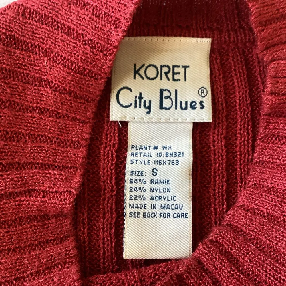 Koret City Blues Turtleneck Sweater Red - Image 4