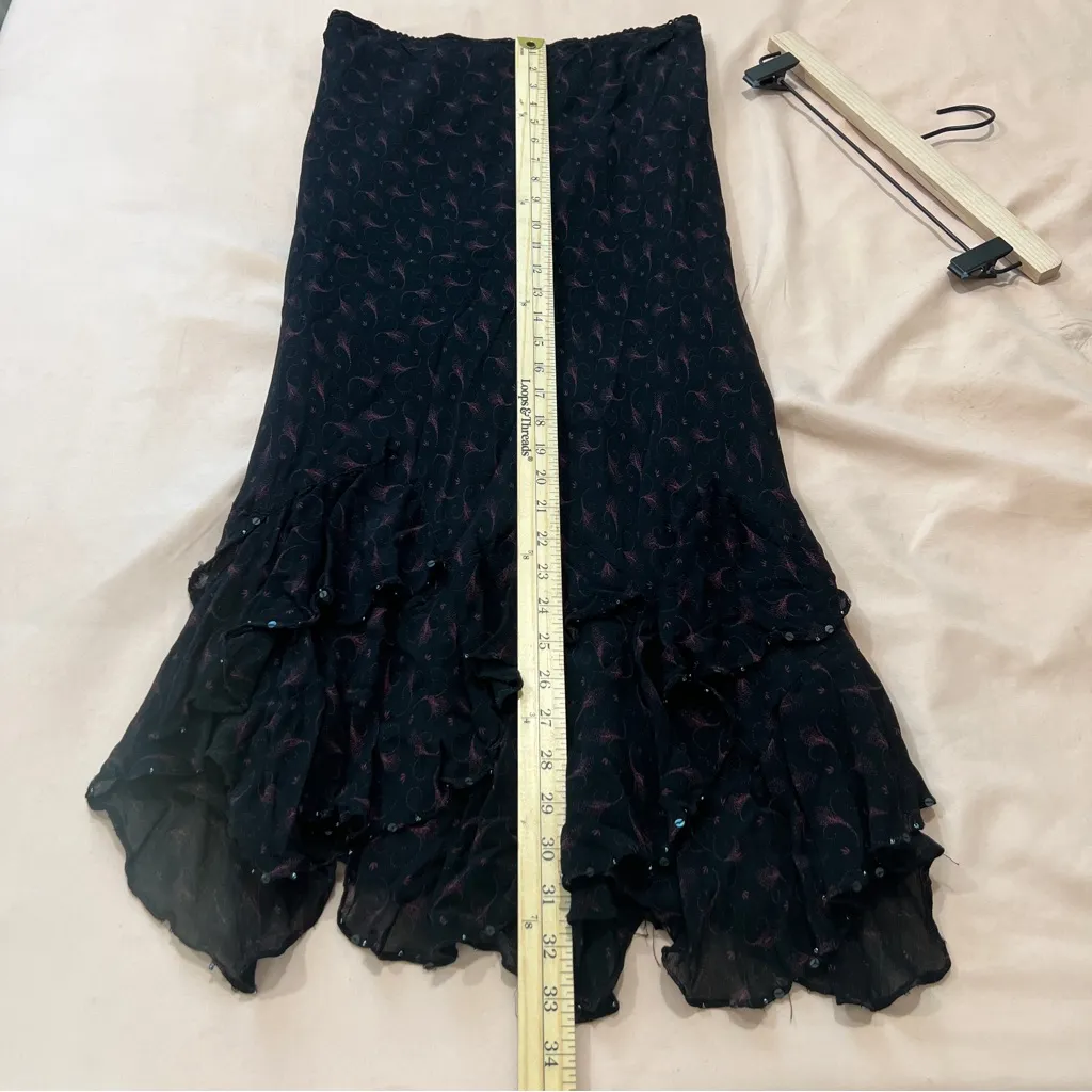 Style & Co. Y2K Whimsygoth Floral Chiffon Beaded Asymmetric Hem Midi Skirt‎ 6 - Image 11
