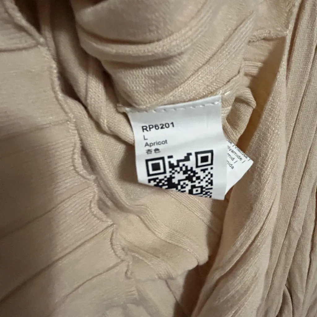 Women’s Ribbed Knit Lounge Set — Apricot Neutral — Size L Size L - Image 4