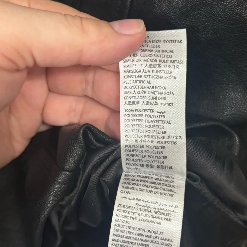 Adika Black‎ Faux Leather Blazer Jacket Medium - Image 3