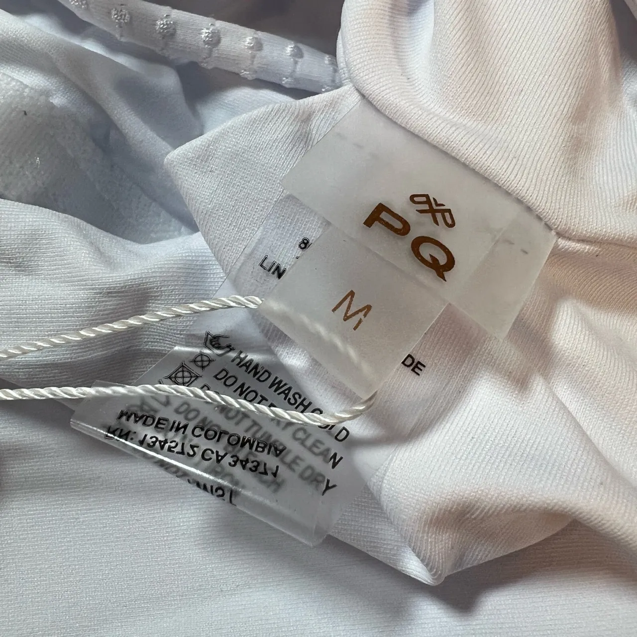 PQ Vale Monokini Swimsuit White High Cut Tie Waist Halter Neck Size Medium New - Image 7