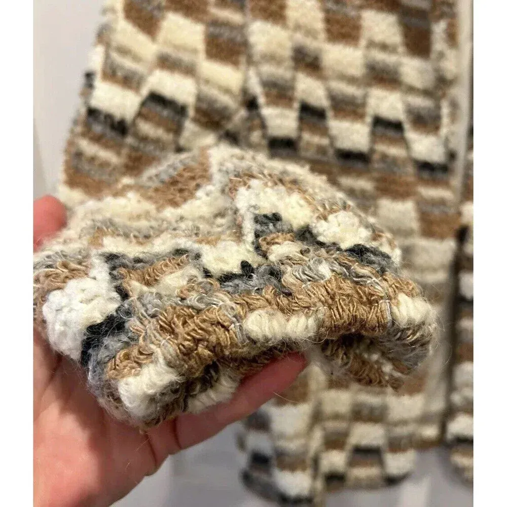 Donnkenny Jacket Women’s 12 Gray Beige Wool Blend Boucle Lined DK‎ Gold - Image 4