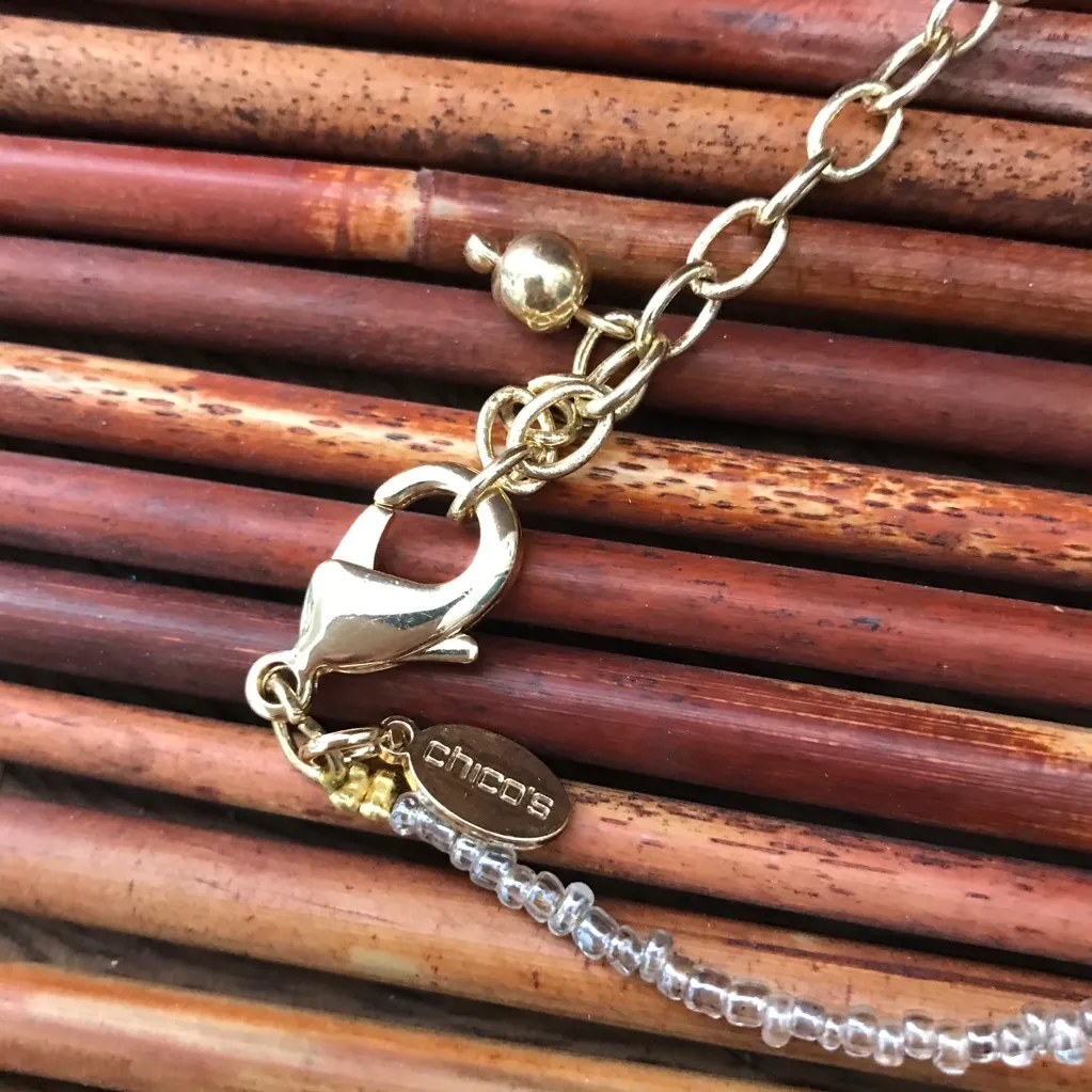 Chico’s Red & Orange Seed Bead Necklace - Image 6