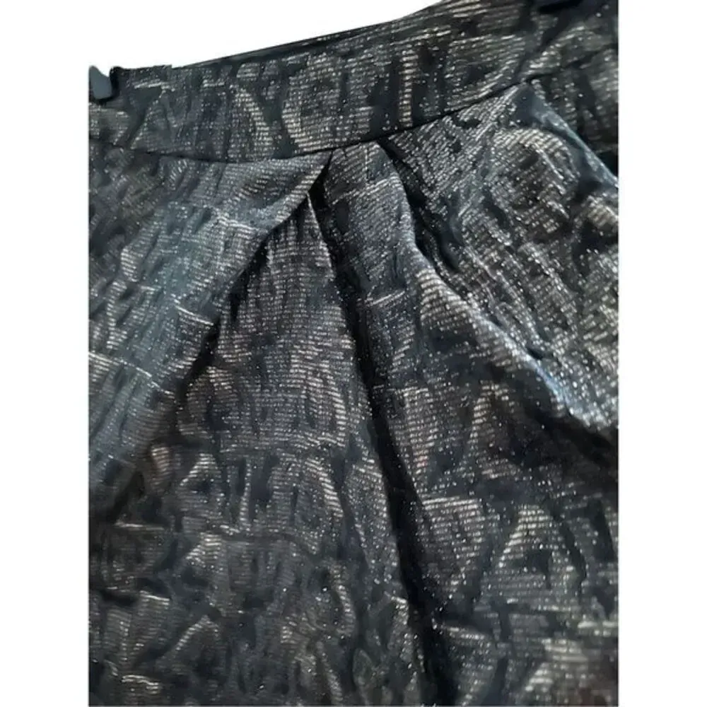 Karen Millen Metallic A Line Mini Skirt Size 2 - Image 3