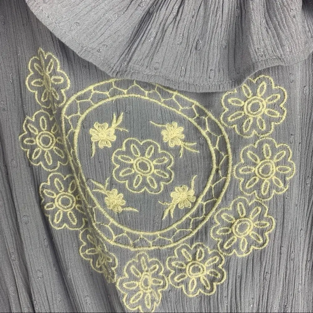 American Eagle Purple Ruffle‎ Embroidered Crop Top - Image 7