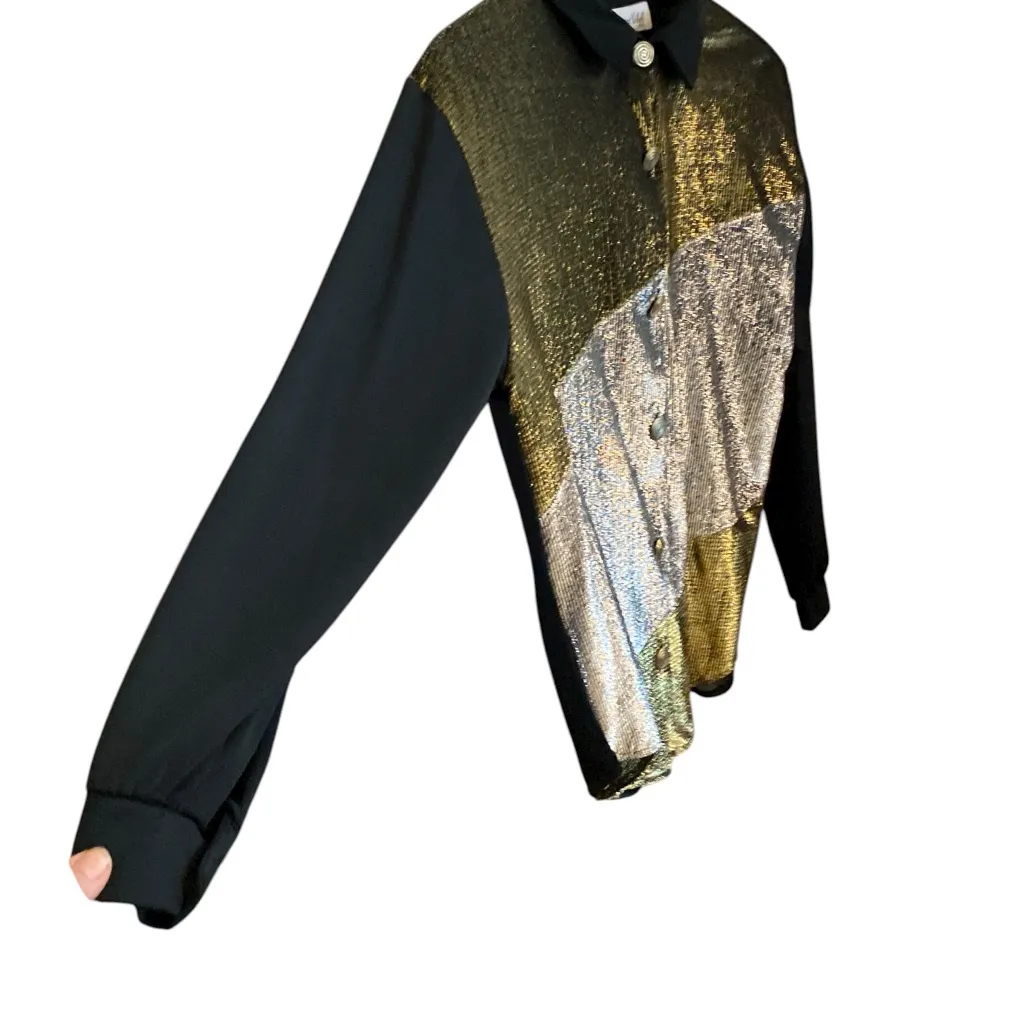 Vintage Gold Silver Lame Button - Image 4