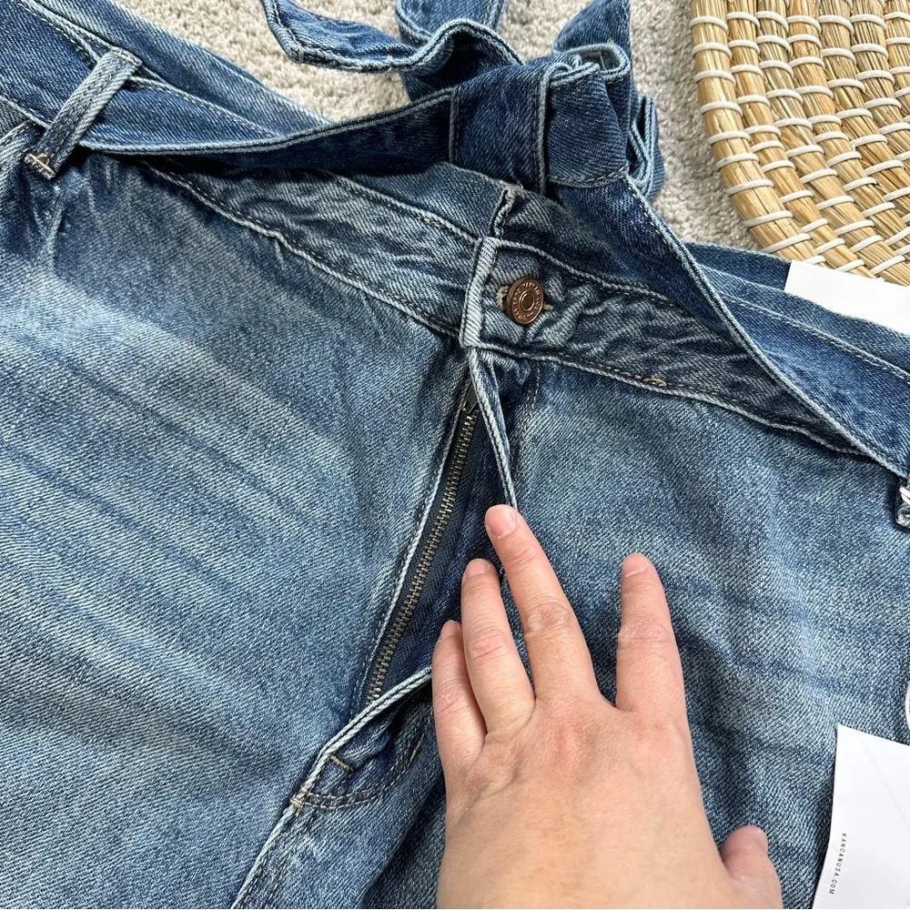 NWT KanCan Women’s Lancing High Rise Belted Shorts Blue Wash KC7854D - Image 9