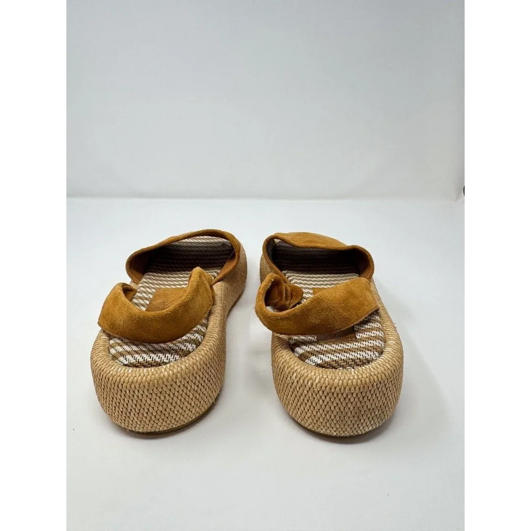 Robert Clergerie Womens Sandals Brown Suede Platform Aruba Woven Wedge US 7.5 - Image 7