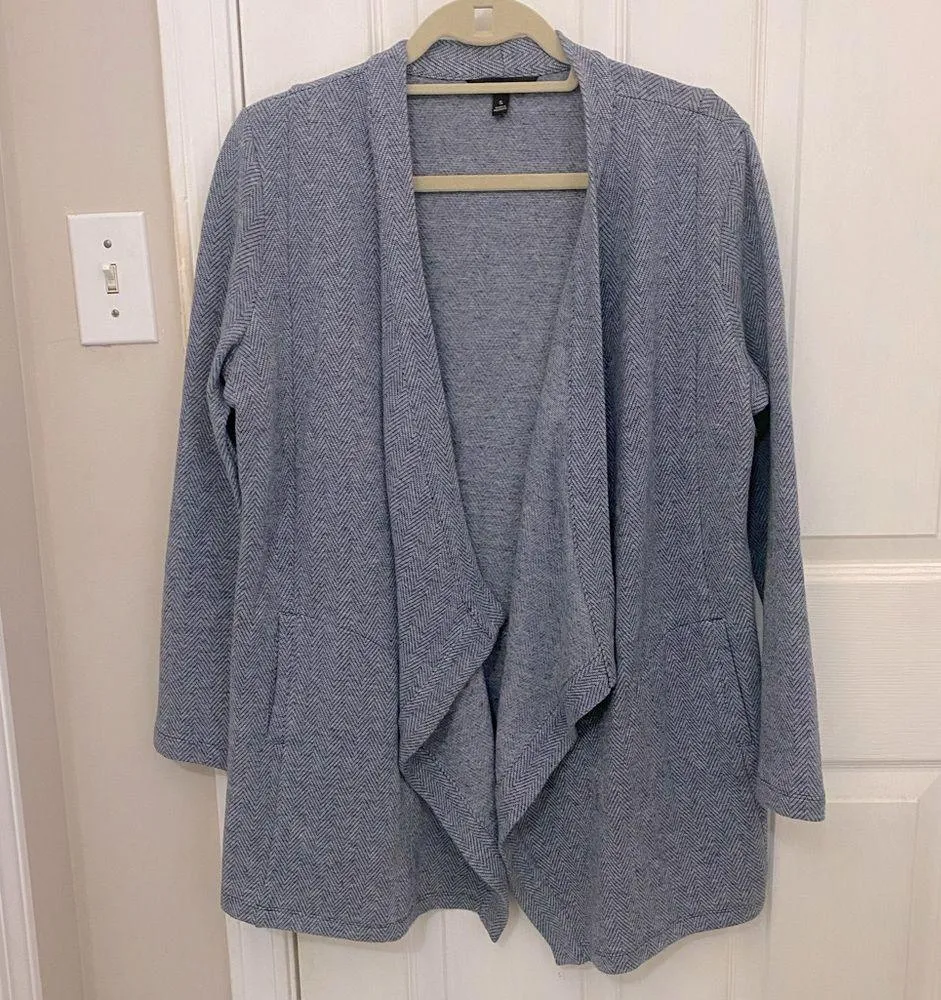Banana Republic Space Dye Drapey Open Knit Cardigan in Blue - Image 2