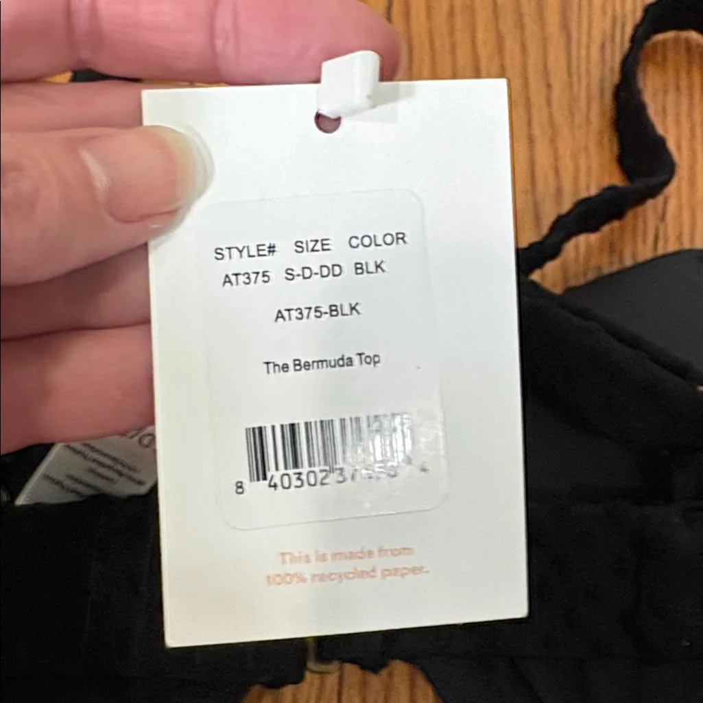 Andie Bikini Set Bermuda D/DD Top High Rise Bottom Terry Dots Black S NWT/NWOT - Image 9