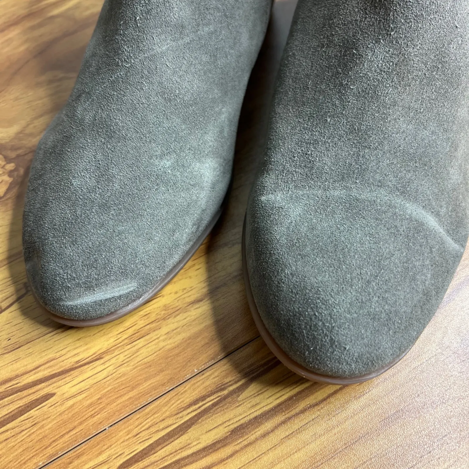 Diba Short Ankle Boots Booties Size 10W 10 Wide Leather Suede Taupe Gray NEW - Image 5