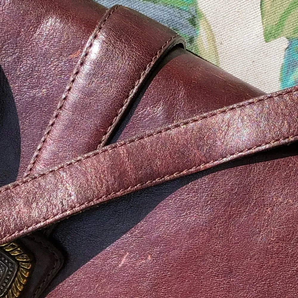 Vintage Brighton Crossbody Purse Brown Leather - Image 4