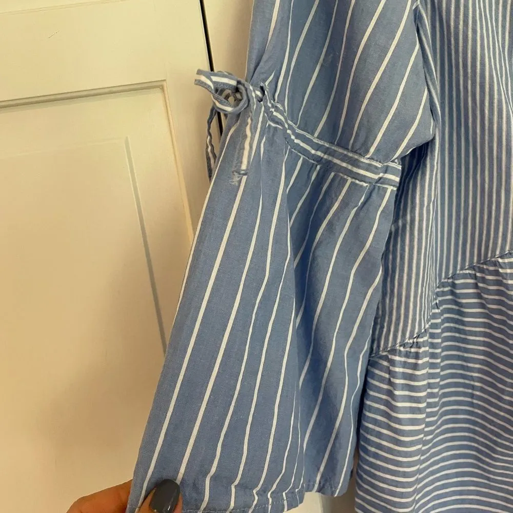 Style & co blue striped button front top size small - Image 3