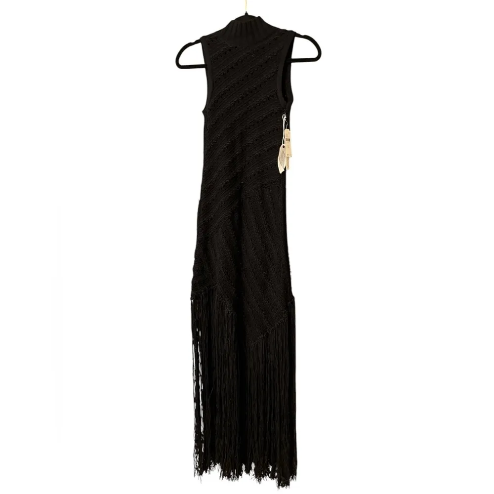 Anthropologie Sleeveless Mock-Neck Fringe Sweater Midi Dress NWT - Image 6