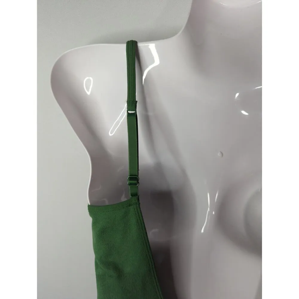 PINK Victoria's Secret Active Green V-Neck Open Back Yoga Romper Size XS‎ NWT - Image 4