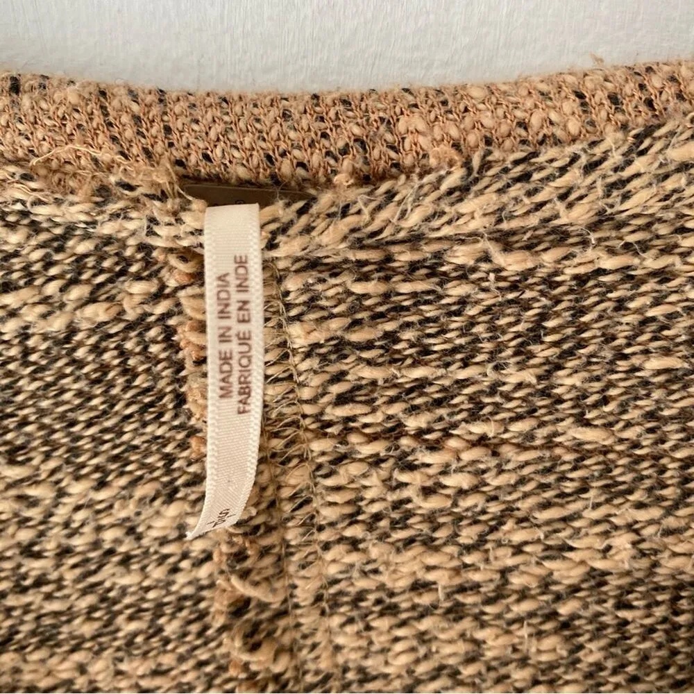 Free People Jade Tan Pullover Knit Crop Sweatshirt size small - Image 11
