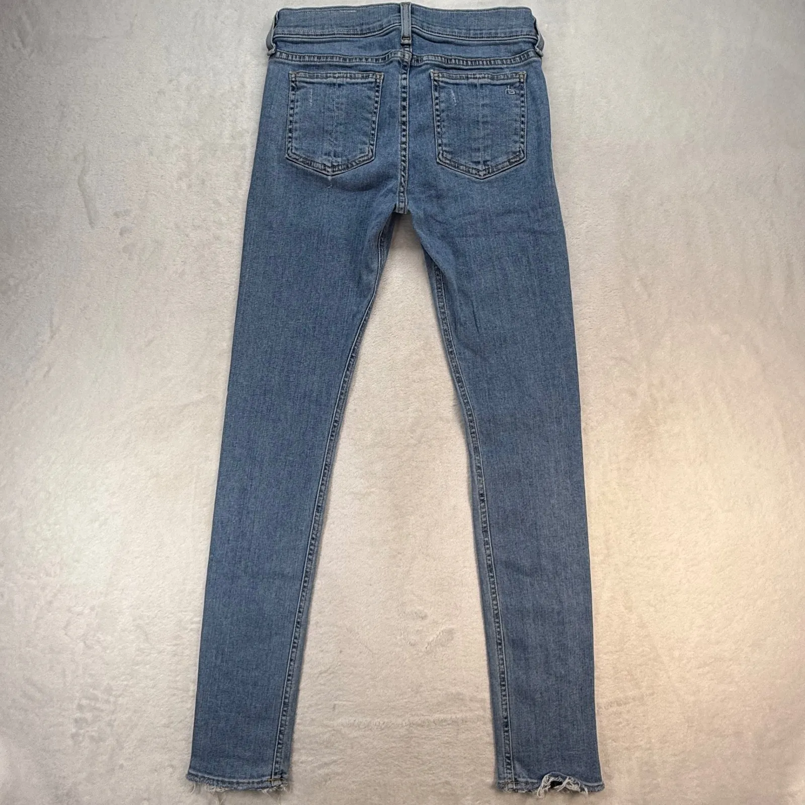 Rag & Bone Skinny Jeans Distressed Denim Light Wash‎ Made in USA Women's 24 - Image 11