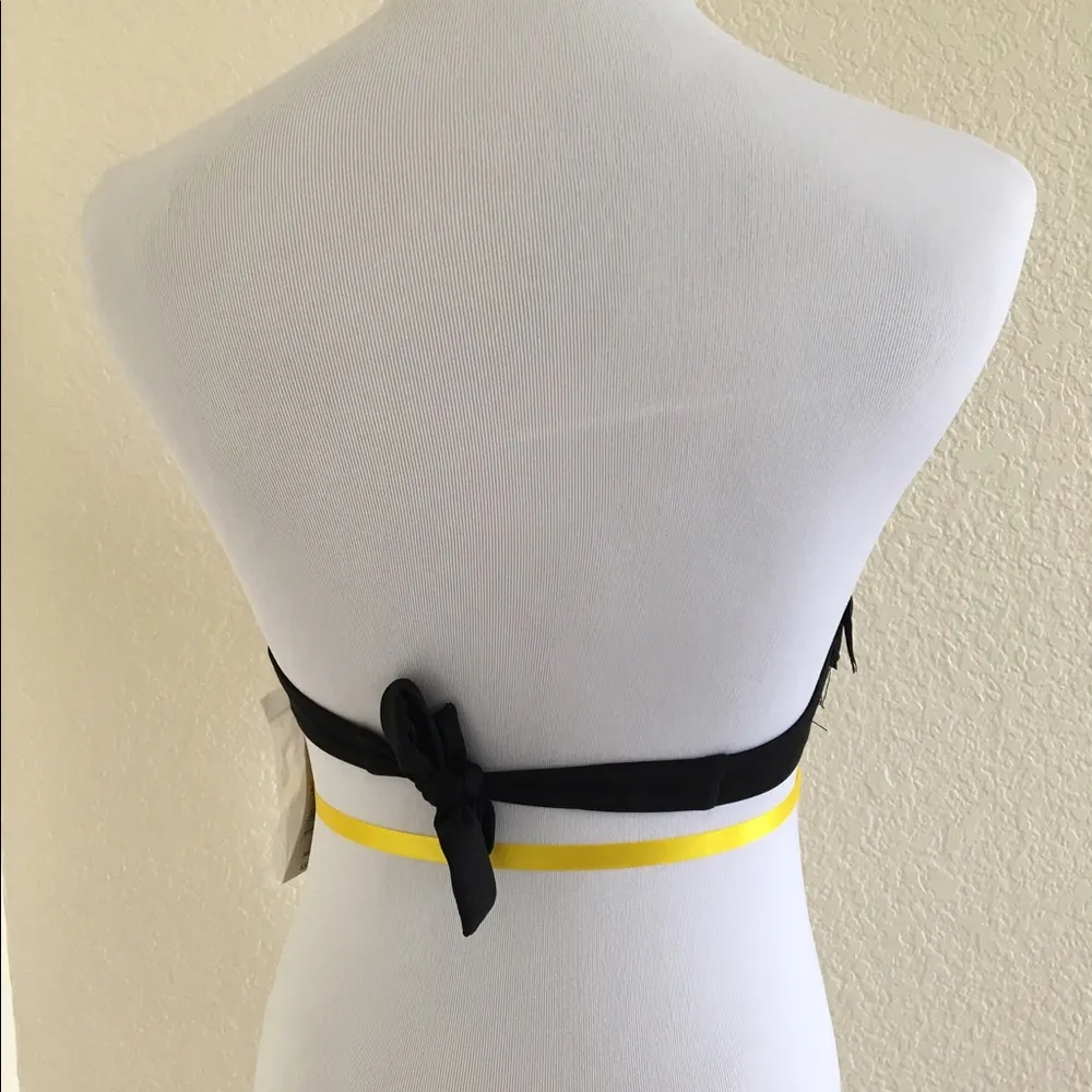 Arizona Black Tassel Tie Back Bikini Top - Image 3