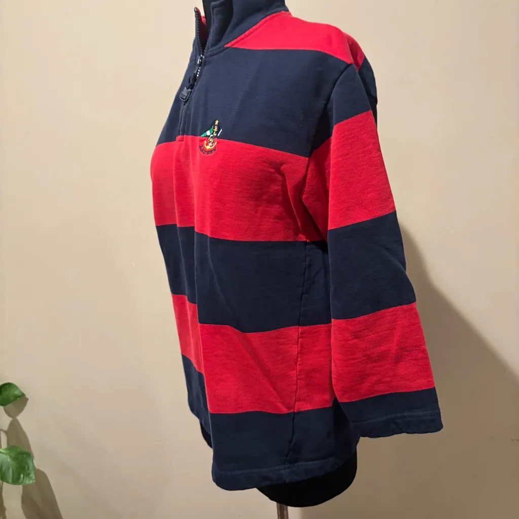 VTG Lauren Ralph Lauren  Anchor Crest 1/4 Zip Sailing Nautical Sz S - Image 3
