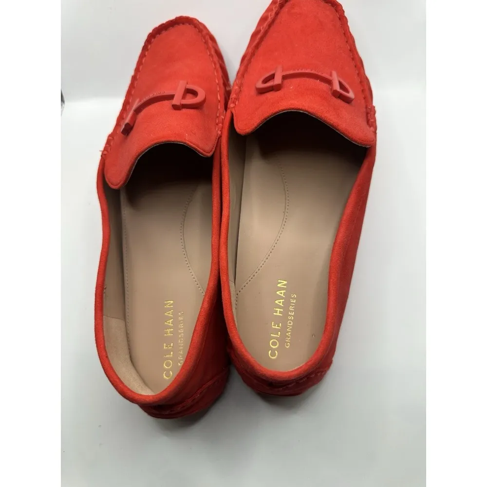 COLE HAAN Tully Driver True Red 8 1/2 B Women Suede Bit Slip-On Moccasin Loafers - Image 4