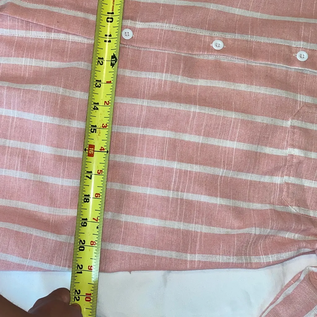Women's Pink Striped Button Down Shirt - Image 3
