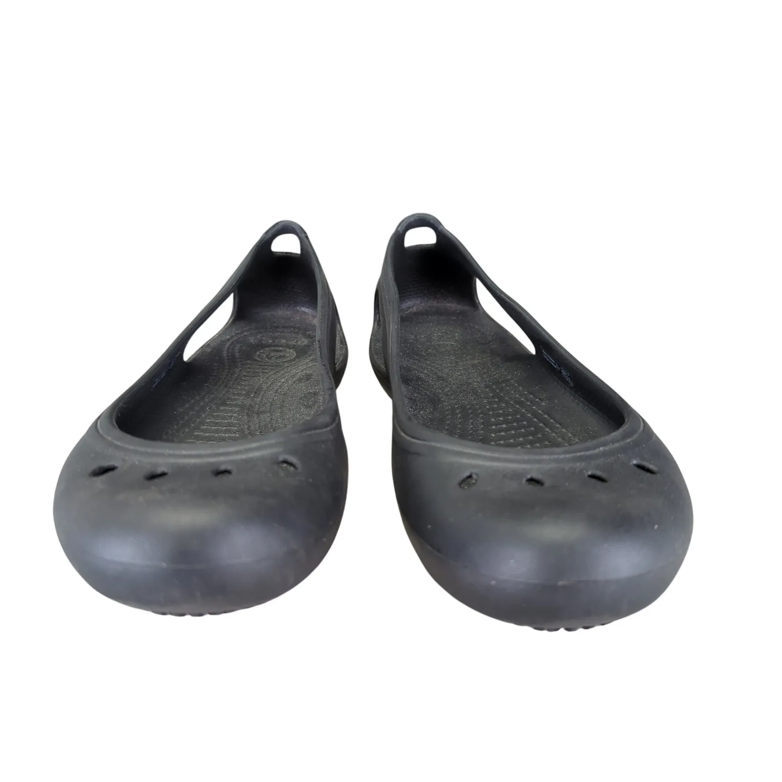 Crocs Kadee Ballet Flats Black Womens 9 Slip On Work Comfort Shoes Cutout Casual - Image 9